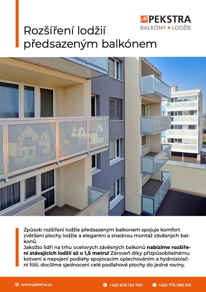 Rozšíření lodžií předsazeným balkónem