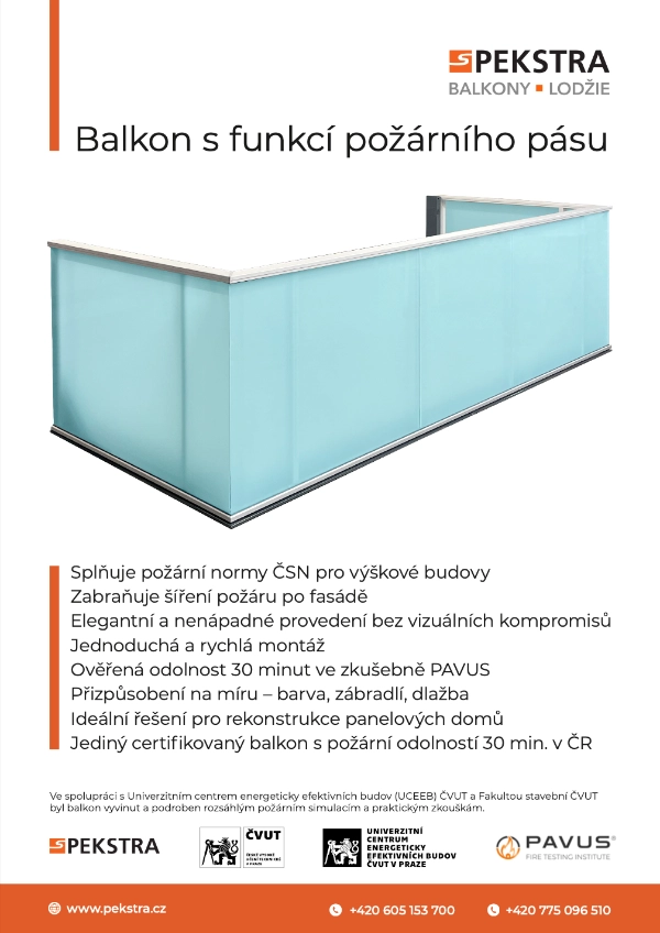 Balkon s funkcí požárního pásu